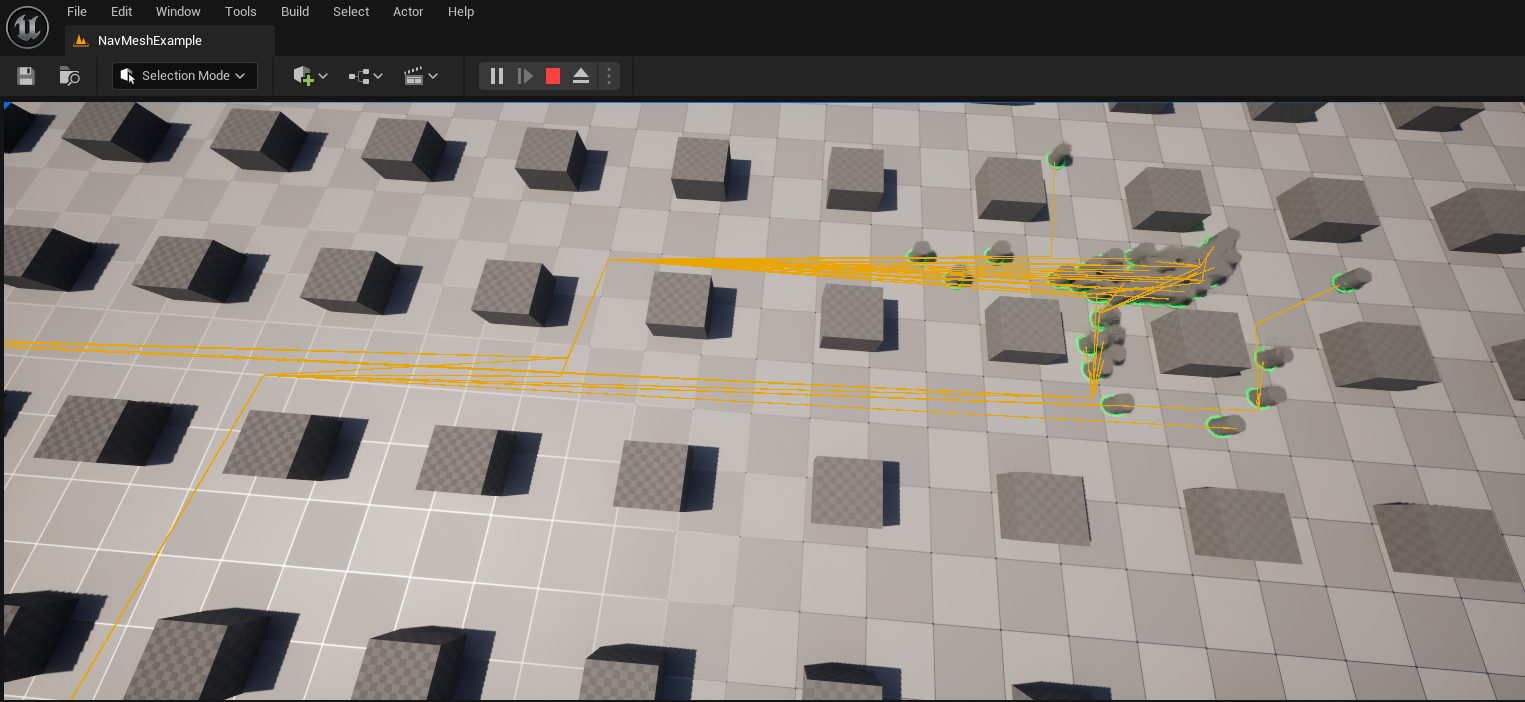 Spatial A* paths debug overlay