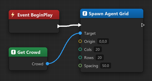 Spawn Agent Grid on BeginPlay