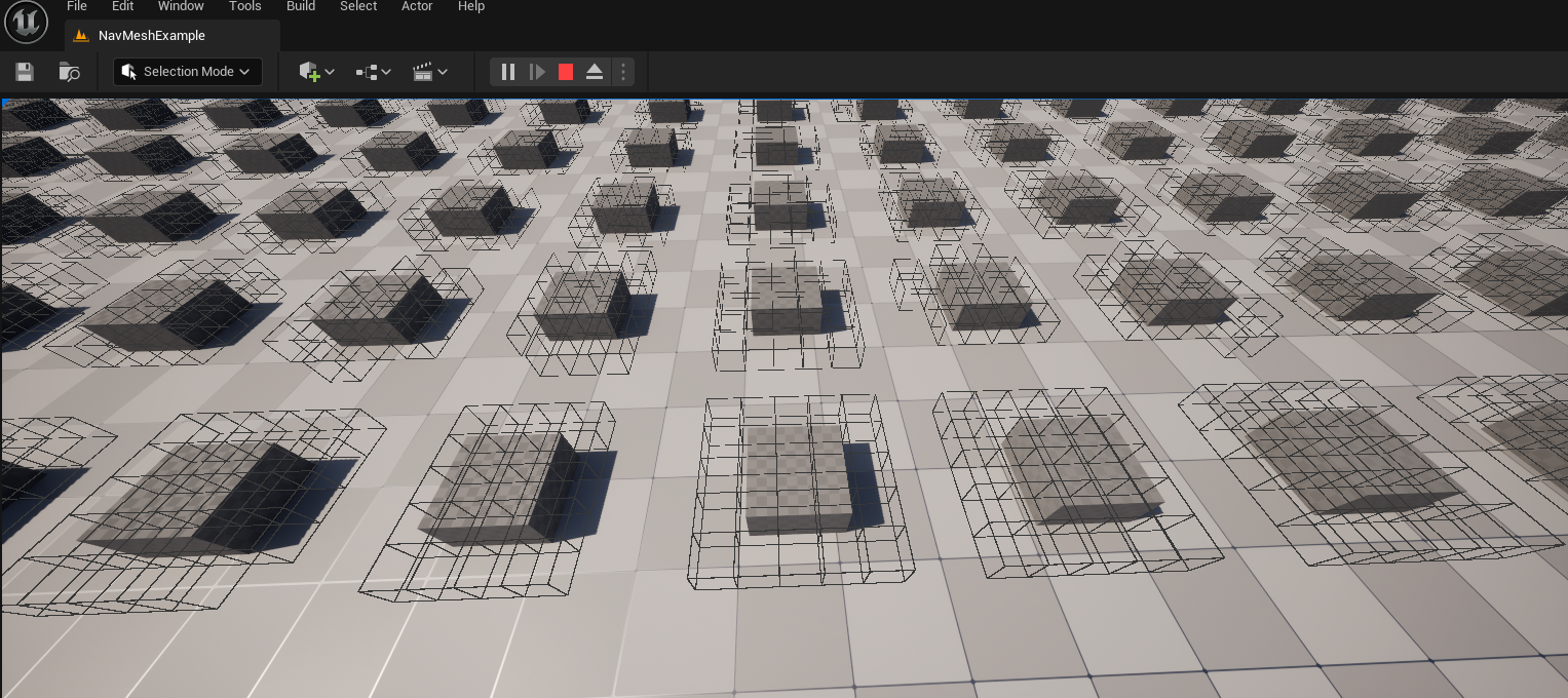 Generated wall tiles over the level